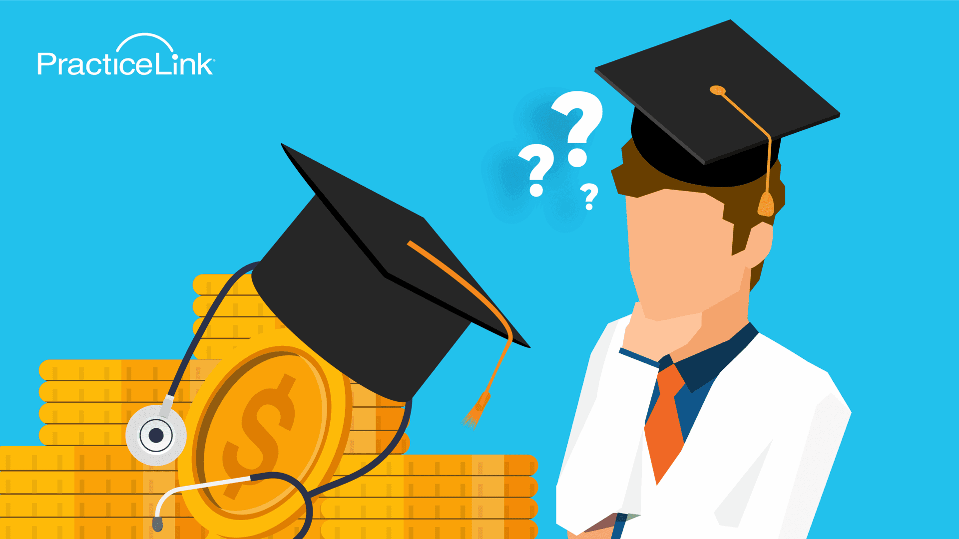 A medical student pondering how much student loan debt they will have from physician training and education.