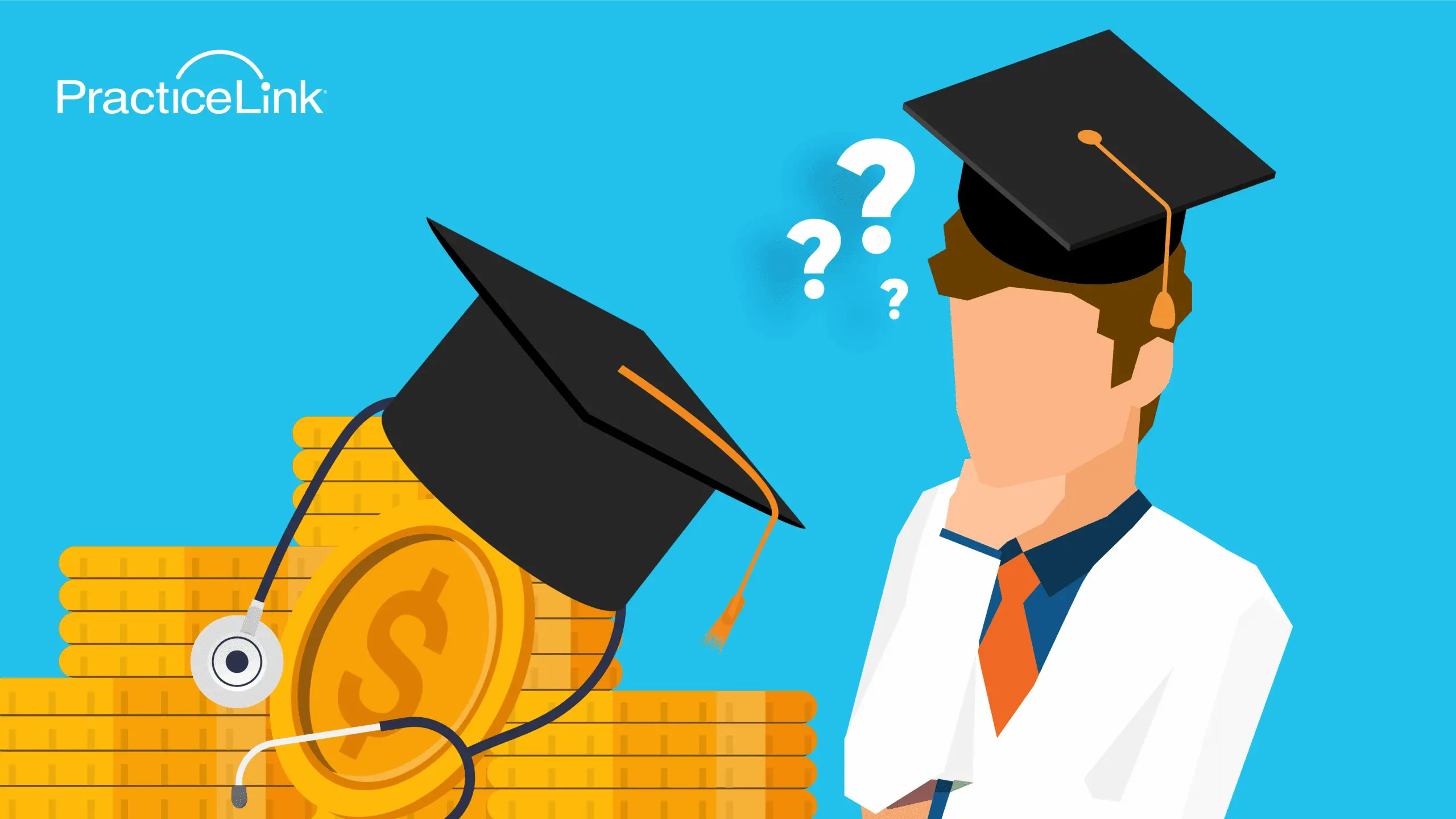 A medical student pondering how much student loan debt they will have from physician training and education.
